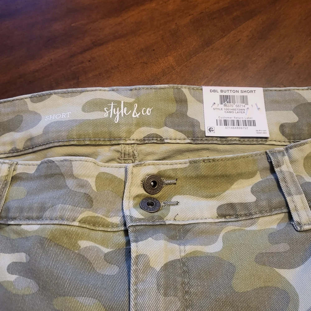 Style & Co. Olive Camo Women's Cargo Shorts New With Tag - Picture 12 of 14